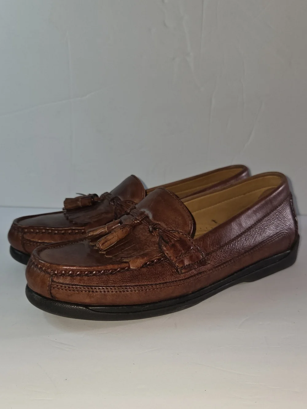 Dockers Men's Brown Leather Tassel Loafers Size 10M 